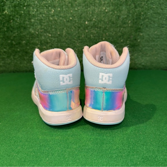 DC Shoes Pastel Blue Pink Iridescent Sneakers Preschool Little Girls Size 13C - Picture 4 of 6